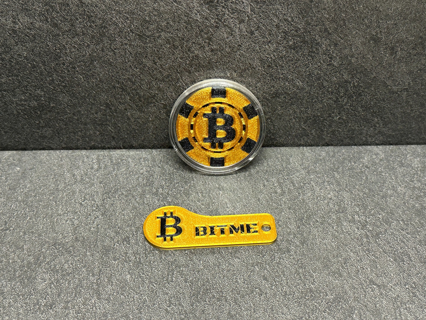 Bitcoin Poker Chips Gold / Schwarz 1 Stück Sammlermünze BiTME Solutions