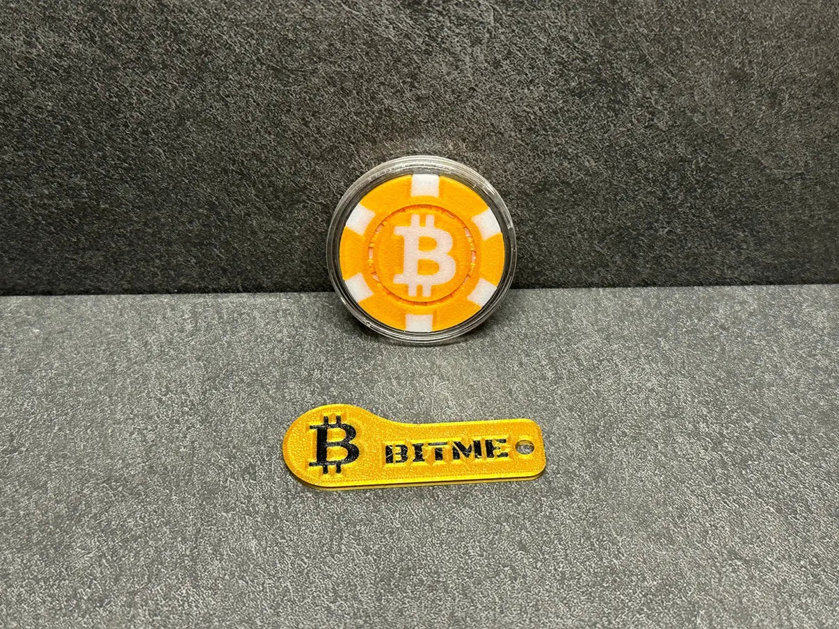 Bitcoin Poker Chips Gold / Schwarz 1 Stück Sammlermünze BiTME Solutions