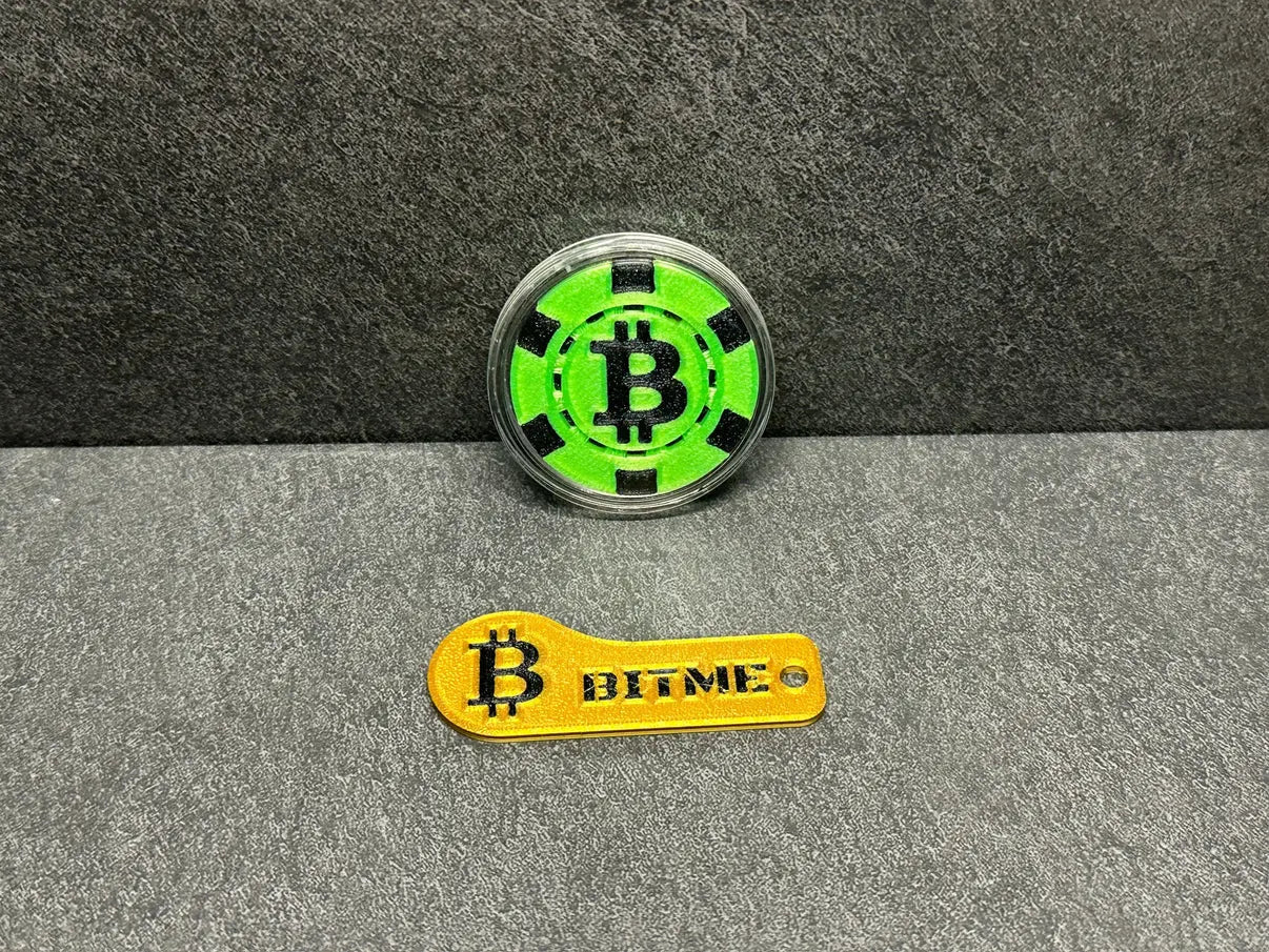 Bitcoin Poker Chips Gold / Schwarz 1 Stück Sammlermünze BiTME Solutions