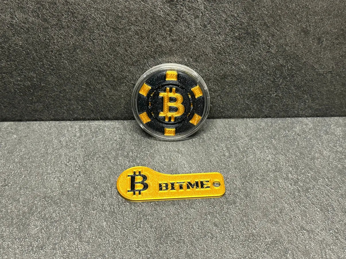 Bitcoin Poker Chips Gold / Schwarz 1 Stück Sammlermünze BiTME Solutions