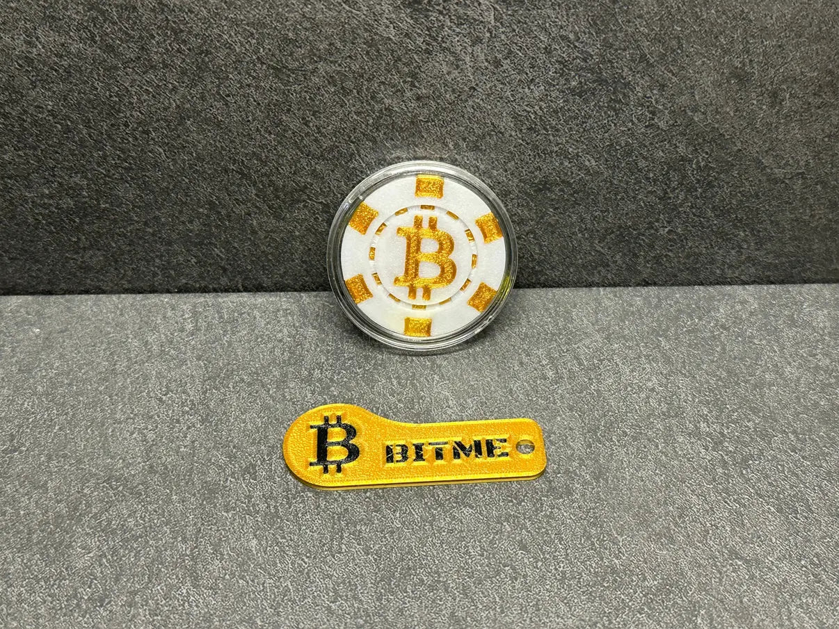 Bitcoin Poker Chips Gold / Schwarz 1 Stück Sammlermünze BiTME Solutions
