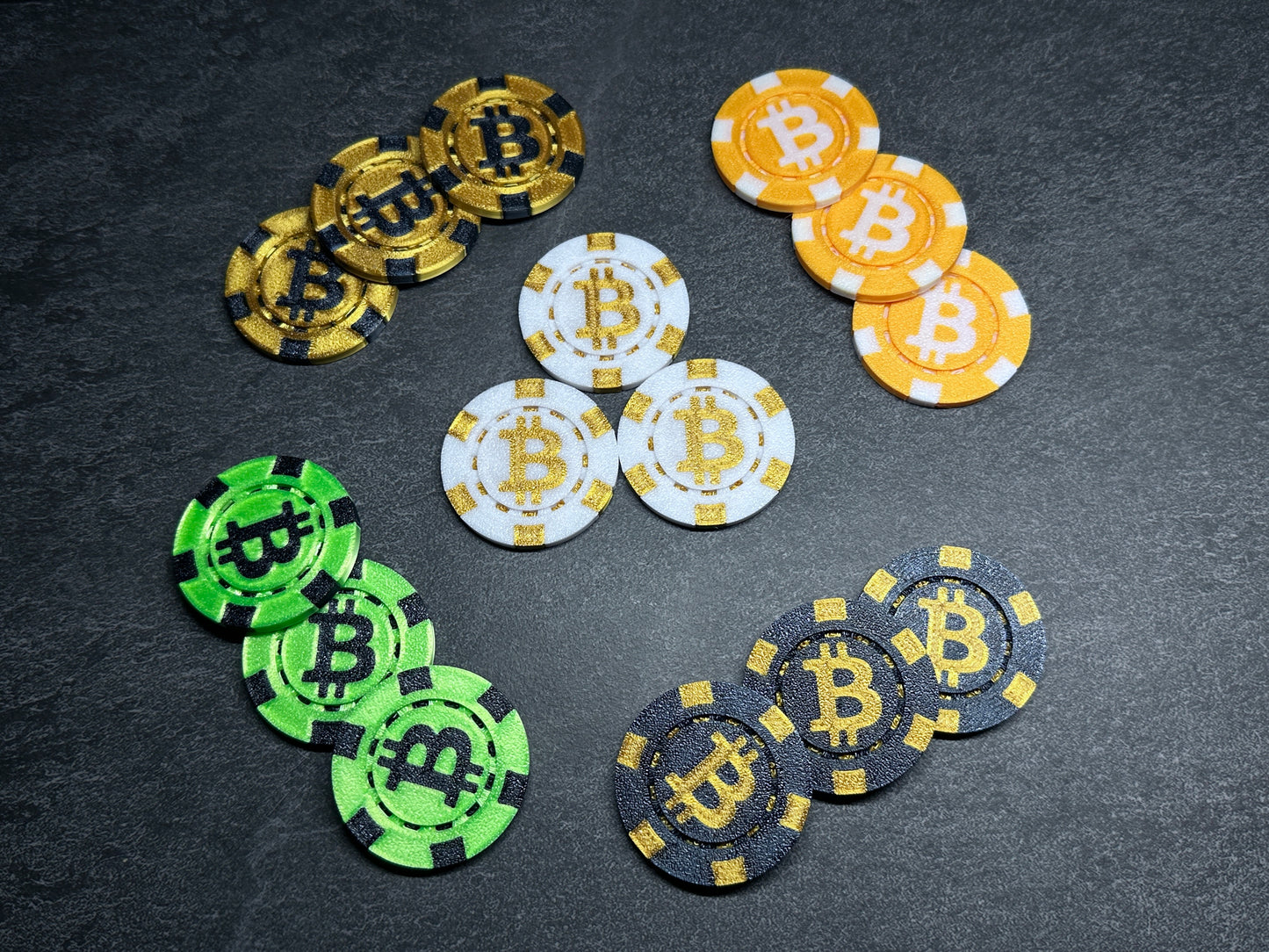 Bitcoin Poker Chips Weiß 5 Stück