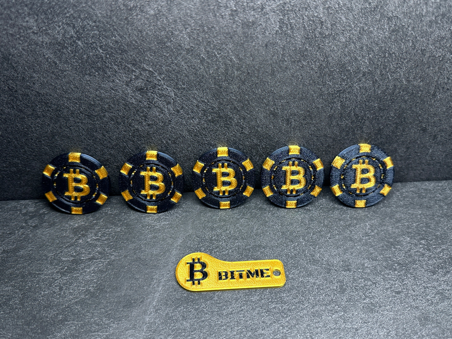 Bitcoin Poker Chips Schwarz 5 Stück