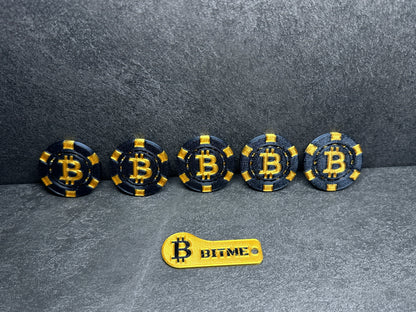 Bitcoin Poker Chips Schwarz 5 Stück