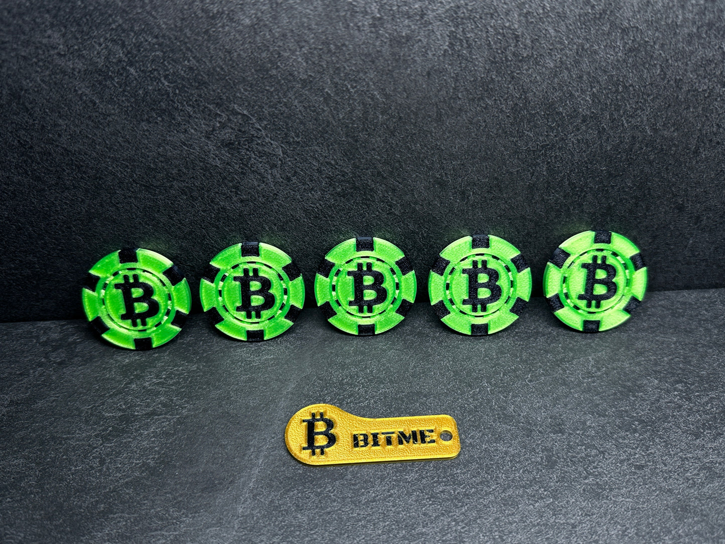 Bitcoin Poker Chips Grün 5 Stück