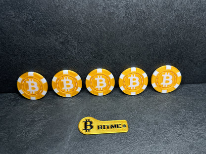 Bitcoin Poker Chips Orange 5 Stück