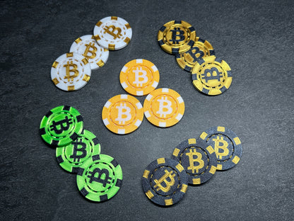 Bitcoin Poker Chips Orange 5 Stück