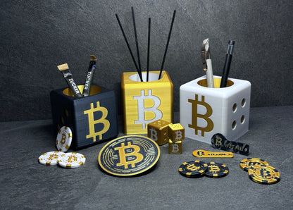 Bitcoin Pokerkoffer Gold / Schwarz 250 Pokerchips