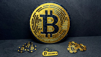 Bitcoin Wandbild Gold 180mm