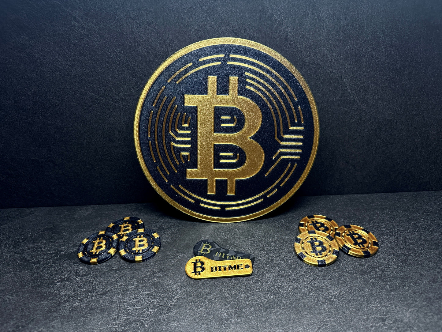 Bitcoin Wandbild Schwarz 180mm