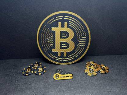 Bitcoin Wandbild Schwarz 180mm