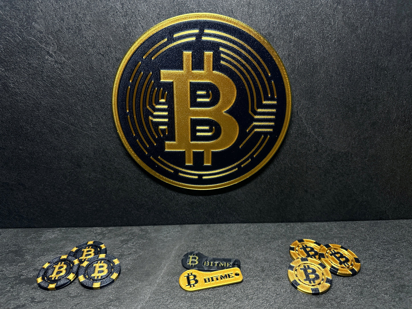 Bitcoin Wandbild Schwarz 180mm