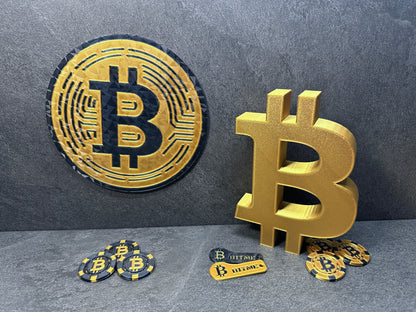 Bitcoin Wandbild Gold 180mm