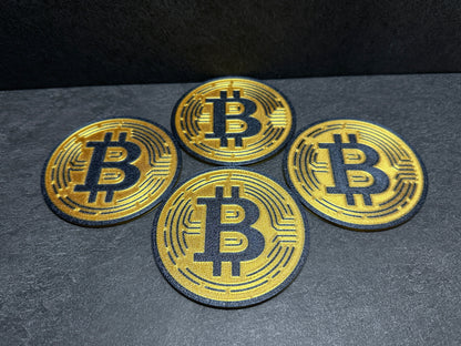 Bitcoin Untersetzer Gold 100mm 4 Stück