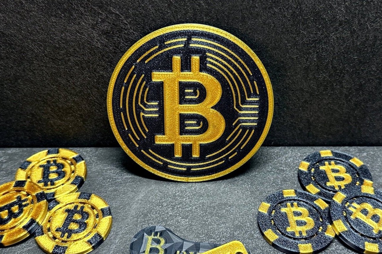 Bitcoin Untersetzer Schwarz 100mm 4 Stück