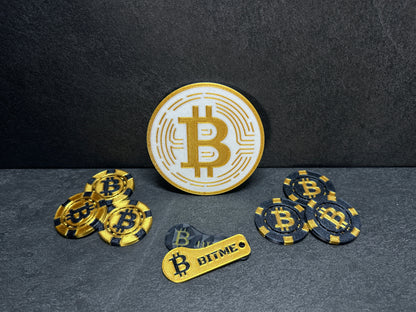 Bitcoin Untersetzer Weiß 100mm 4 Stück