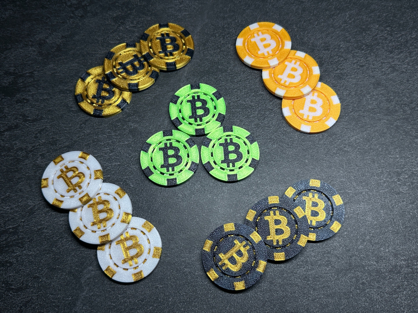 Bitcoin Pokerkoffer Gold / Schwarz 250 Pokerchips