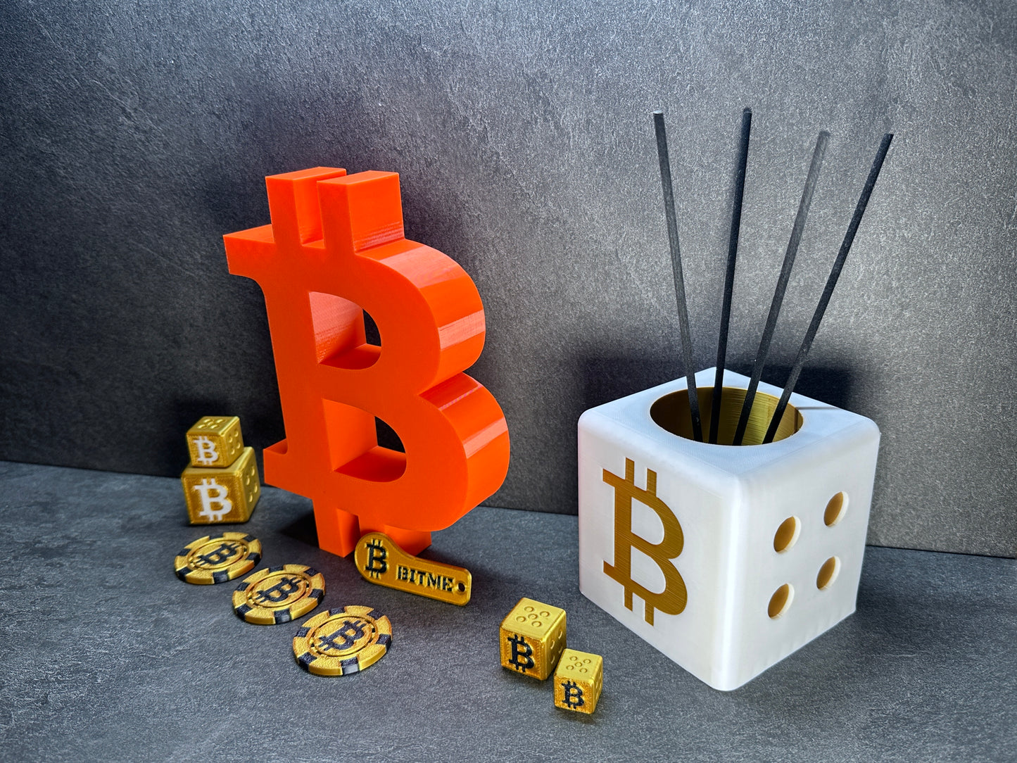 Bitcoin Skulptur Orange 175x130x30 mm