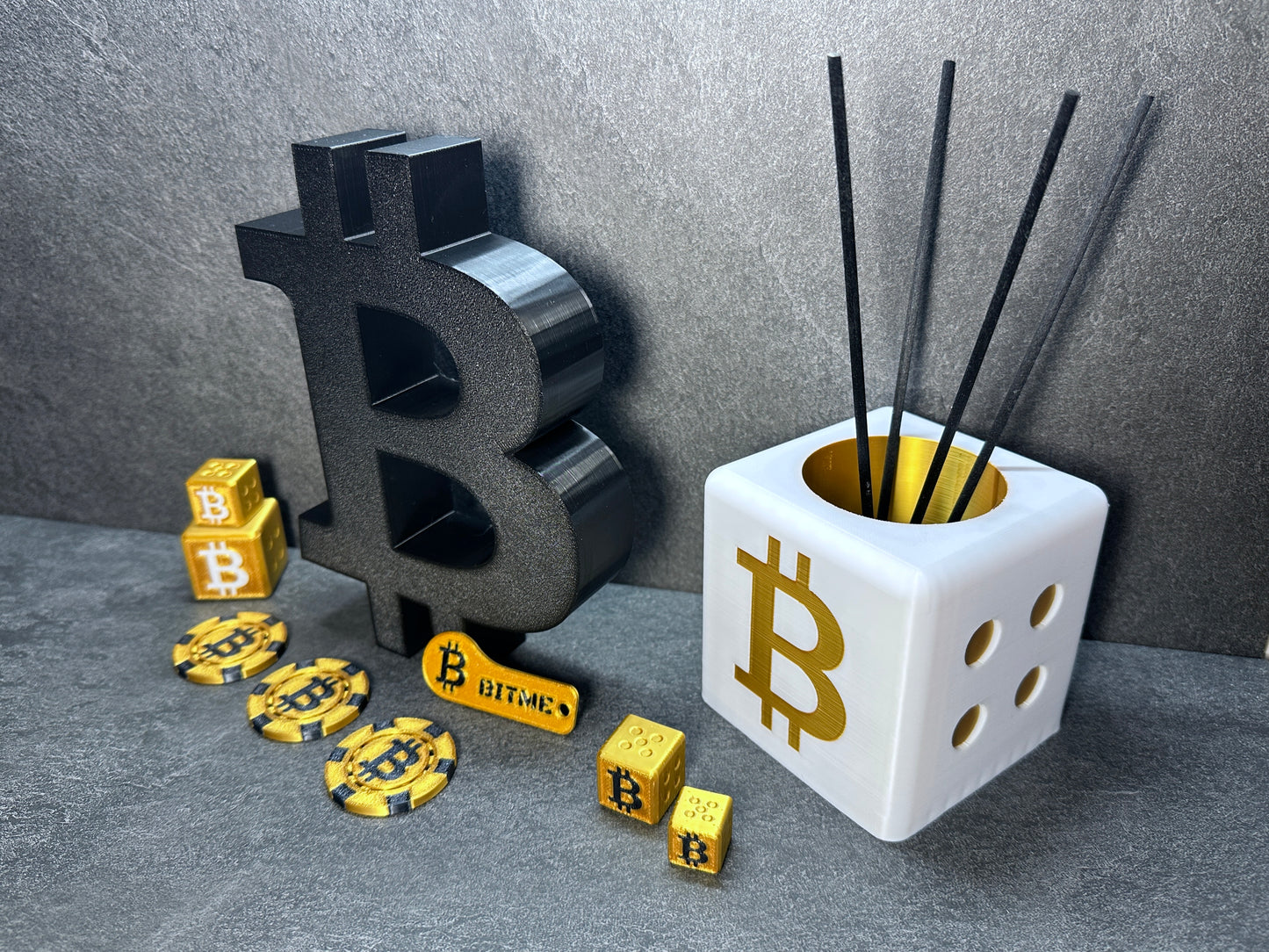 Bitcoin Skulptur Schwarz 175x130x30 mm