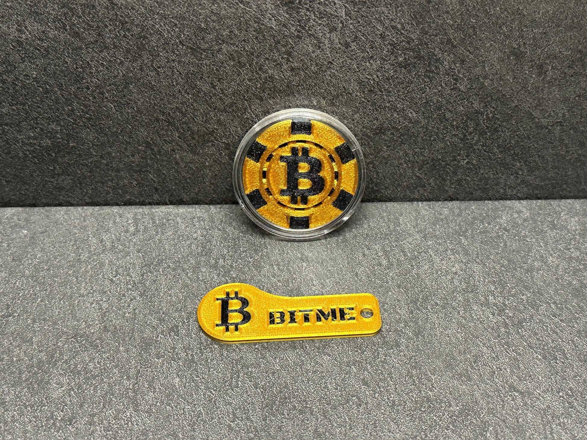 Bitcoin Poker Chips Gold / Schwarz 1 Stück Sammlermünze BiTME Solutions