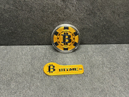Bitcoin Poker Chips Gold / Schwarz 1 Stück Sammlermünze BiTME Solutions