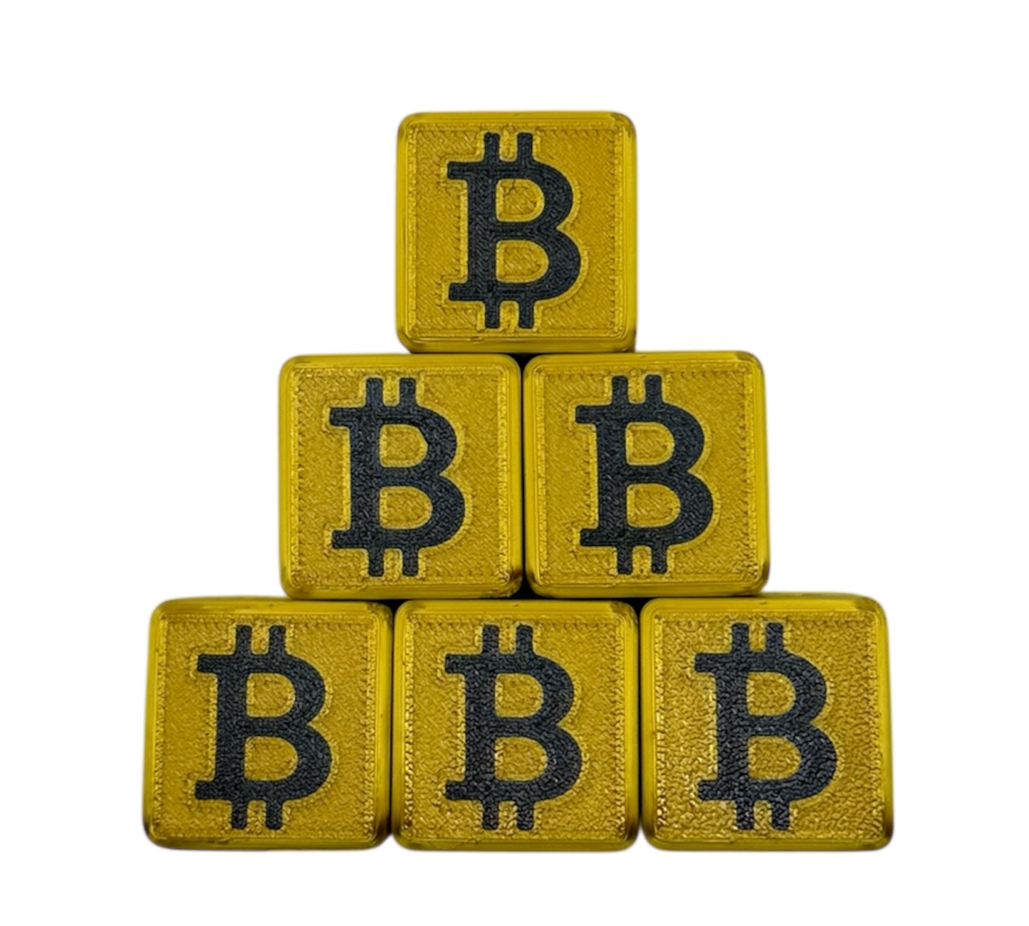 Bitcoin Würfel Gold / Schwarz 30x30mm 6 Stück